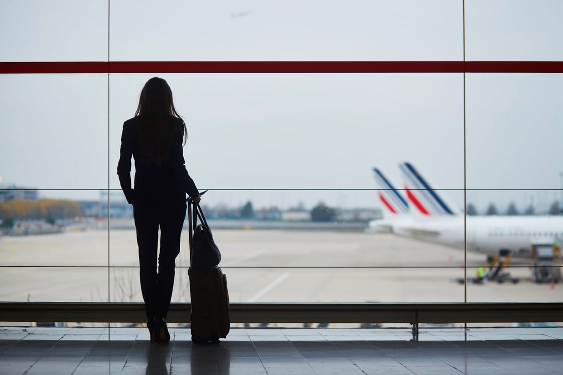 Woman in International Airport